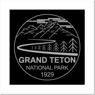 Grand Teton Line Logo Posters and Art